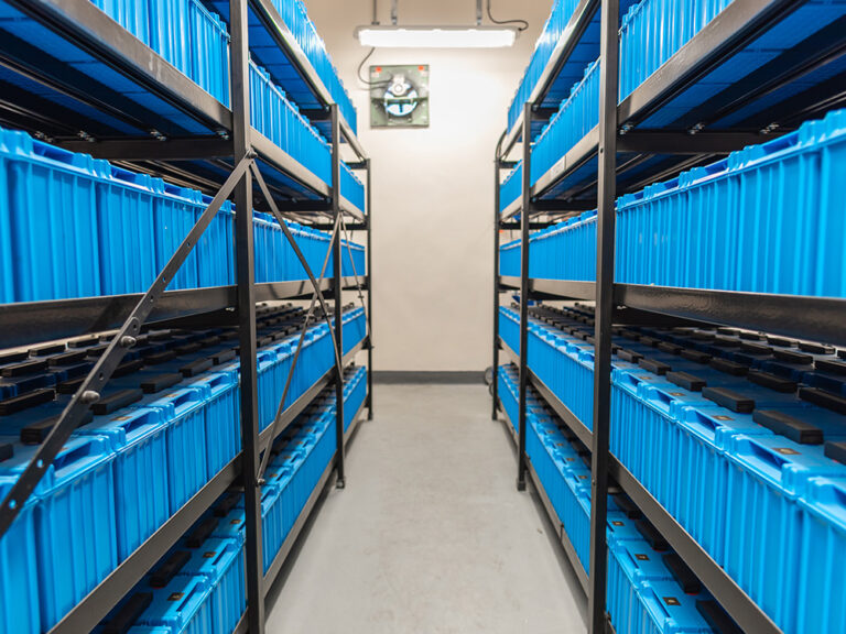 Racks of Data Center Batteries